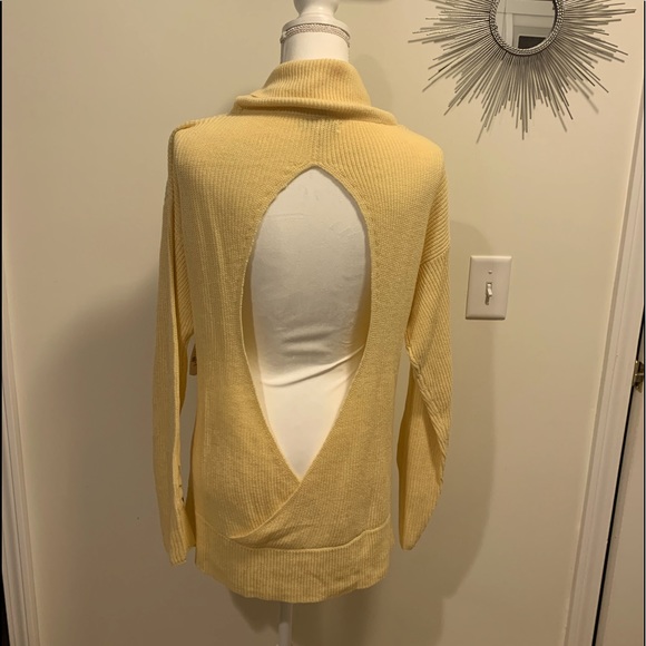 New York & Company Sweaters - Open Back, Yellow, Cowl Neck Sweater by NY & Co